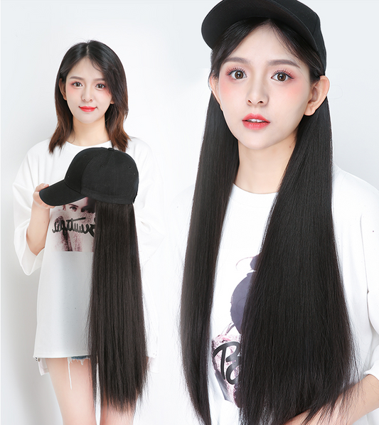 Hat wig one female wig female long hair natural fashion long curly hair big wave