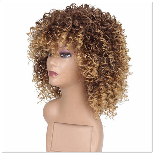 Black fluffy small curly wig