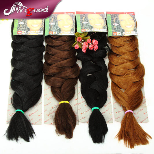 New African Chemical Fiber XpressionBraid Hair, European and American Natural Wig Black Braid Mixed Color