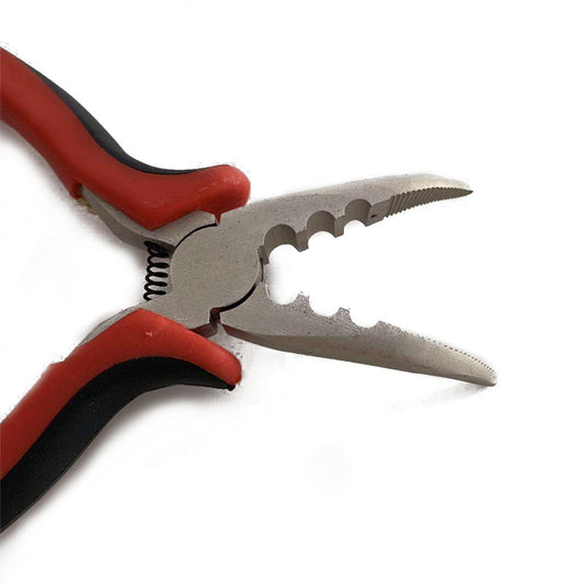 Black Red Handle Elbow Three-hole Hair Extension Pliers With Teeth