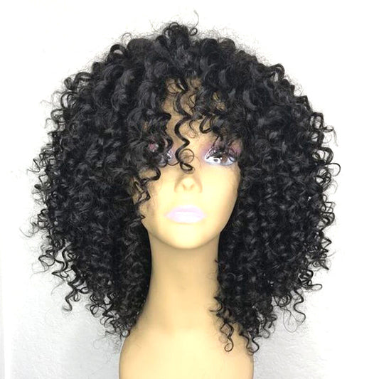 European And American Womens Chemical Fiber Medium And Long Curly Hair