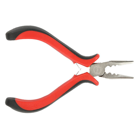 Black Red Handle Elbow Three-hole Hair Extension Pliers With Teeth