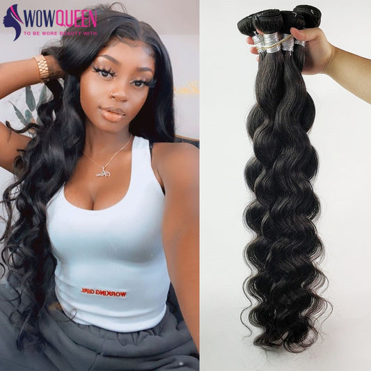 32 34 36 40 Inchs Body Wave Bundles WowQueen 30 Inch Bundles Remy Human Hair Bundles Top Quality Braizlian Hair Weave Bundles