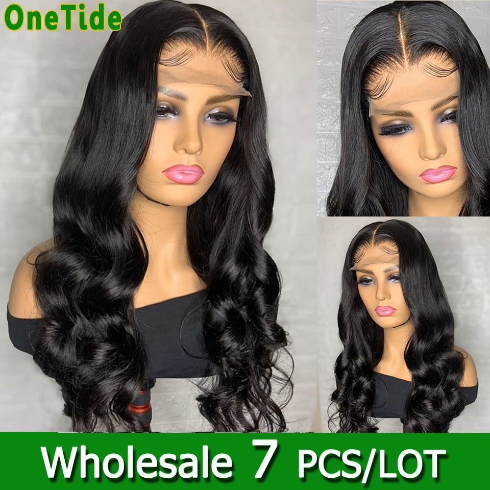 7 Pcs/Lot Wholesale Body Wave Lace Front Wig In Bulk Brazilian Pre