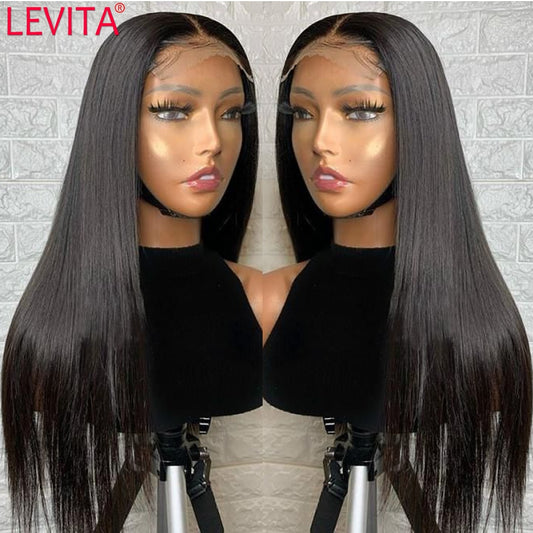 Bone Straight Lace Front Wig Pre Plucked Brazilian Lace Human Hair Wigs For Women 4x4 Lace Closure Wig